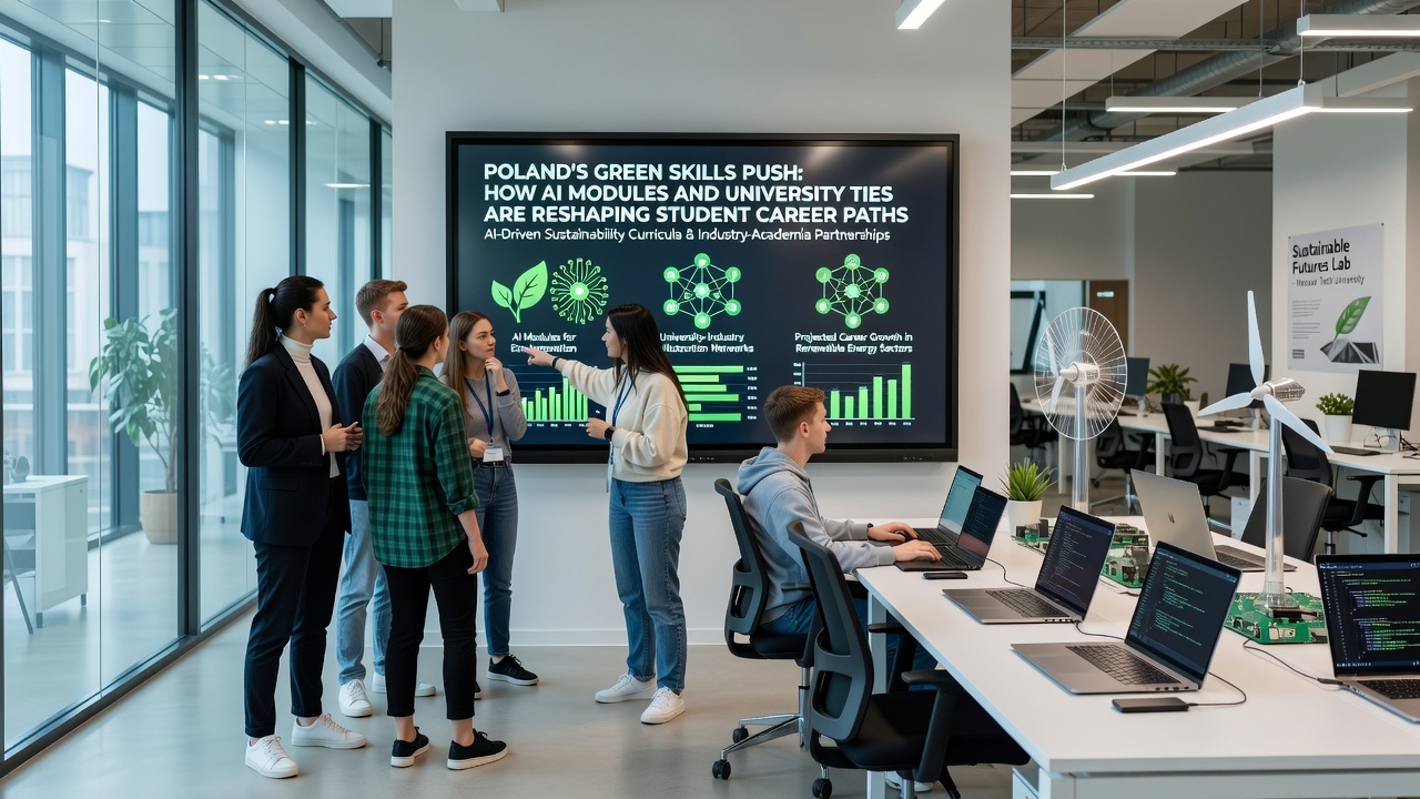 Krakow students using AI tools for sustainable urban development simulations